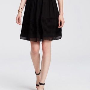 Black Pintucked Georgette Skirt from Ann Taylor